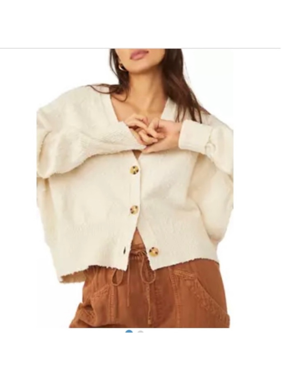 Free People Found My Friend Cardigan color-cream size S